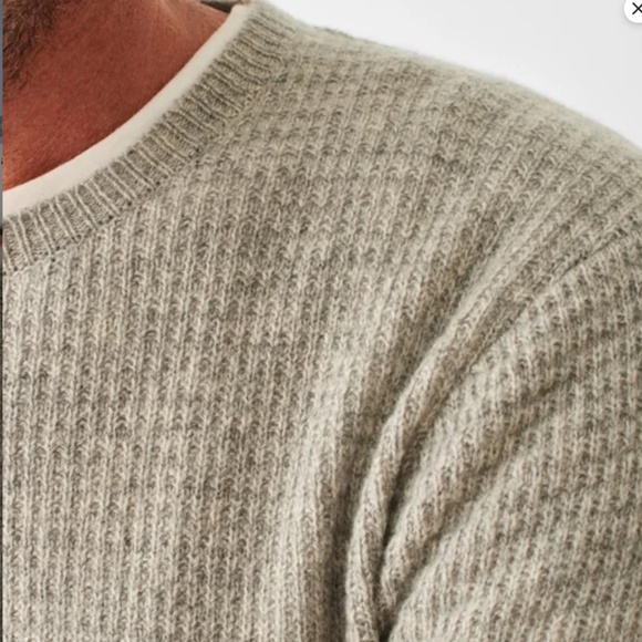 Faherty Cashmere Wool Crew - Snow Grey Melange - M - Picture 6 of 6
